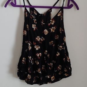 Floral Sleeveless Peplum Baby Doll Top
